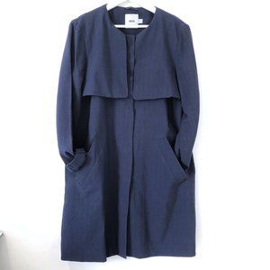 ASOS Blue Classic Storm Flaps Long Trench Coat